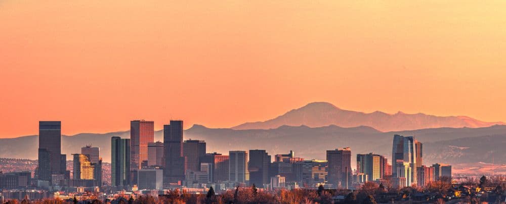 Denver skyline facing the mountains