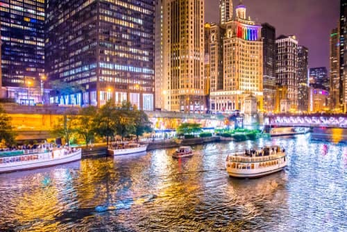 night cruise on the Chicago river