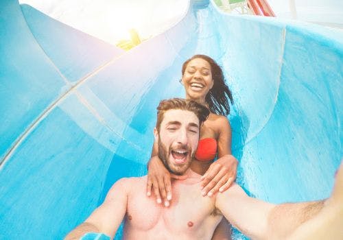 a couple at a waterpark
