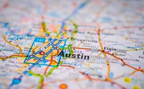 Austin on a map