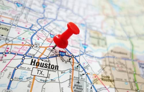 Houston on a map