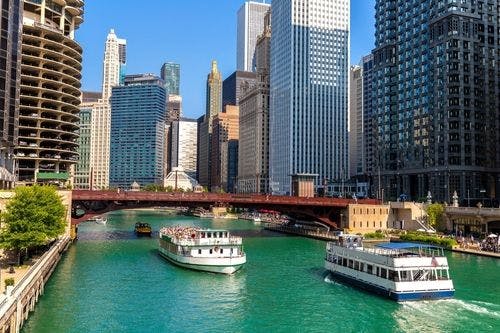 boats on the Chicago River